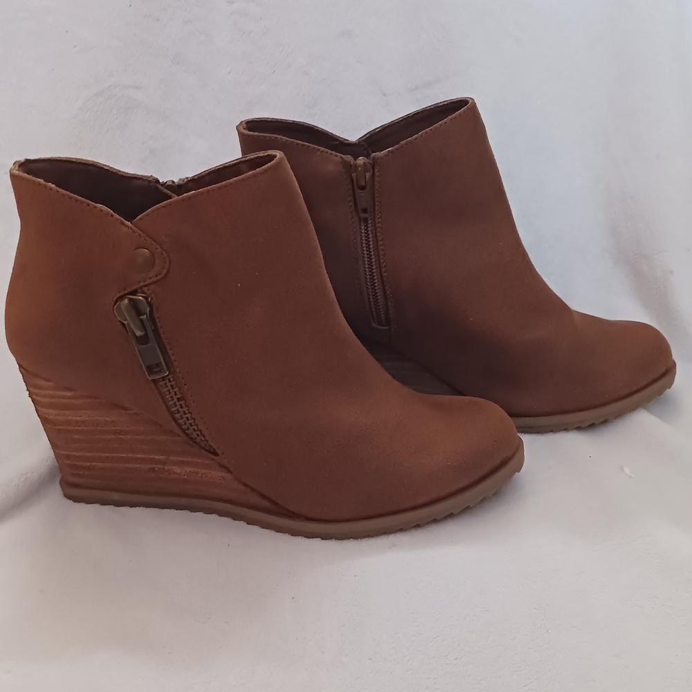 Brown Wedge Ankle Boots